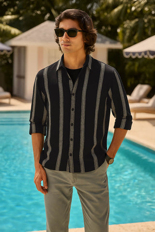 Stripe Textured Relaxed fit Shirt