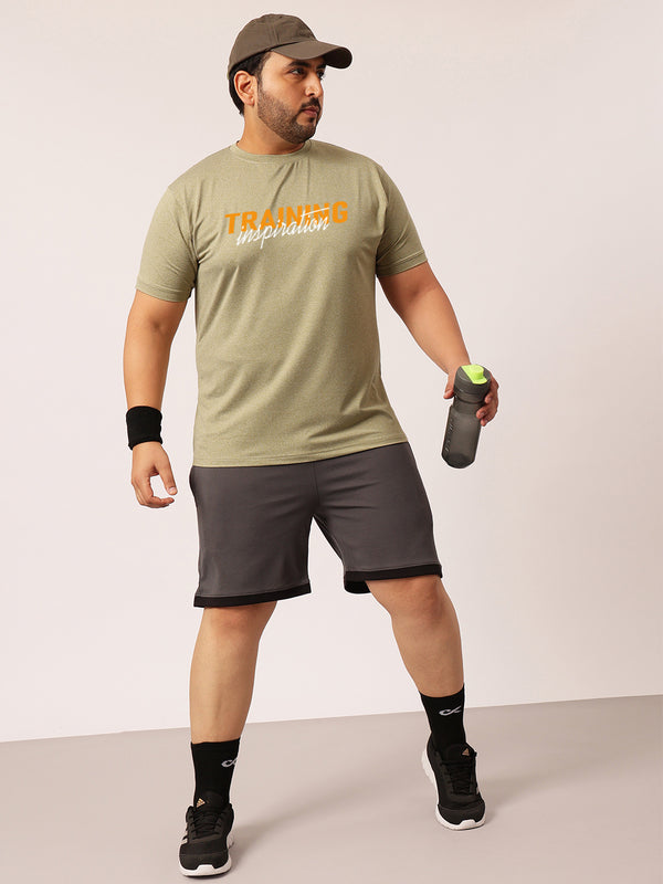 Training Inspiration Rapid Dry Premium Gym T-shirt in Light Olive Green