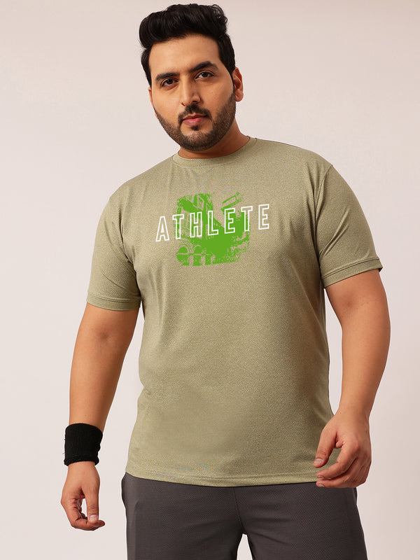 Athlete Rapid Dry Premium Gym T-shirt in Light Olive Green