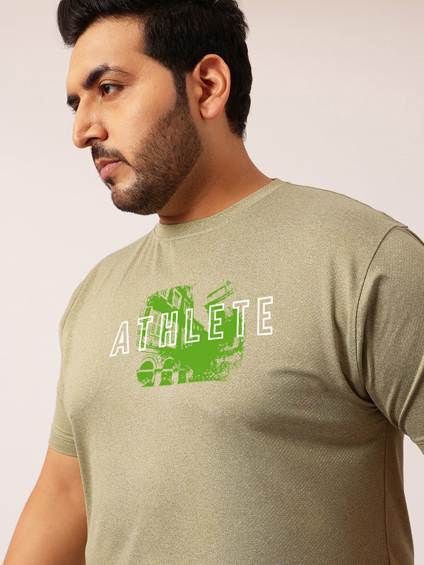 Athlete Rapid Dry Premium Gym T-shirt in Light Olive Green