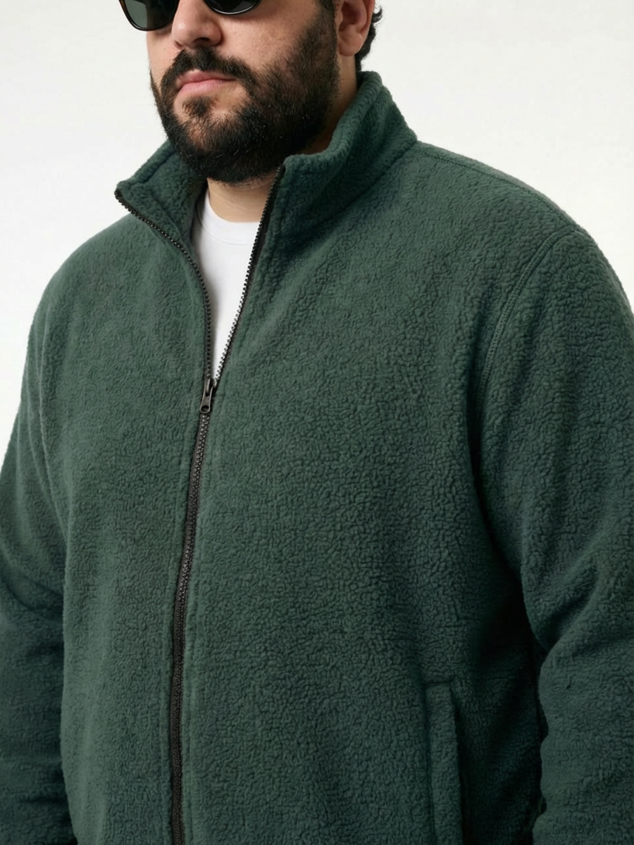Fleece Heavy Weight Plus size Zipper Jacket