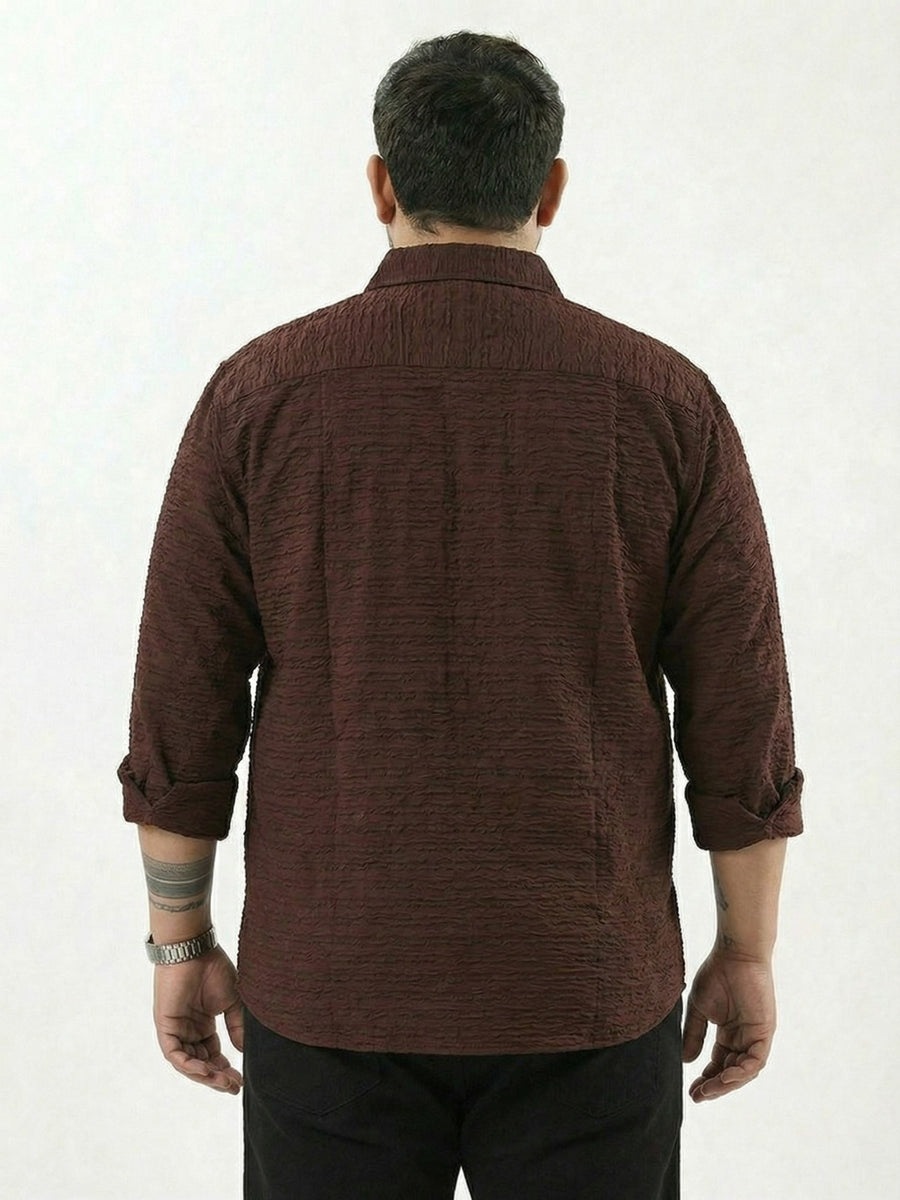 Textured Full Sleeve Plus size Men Shirt