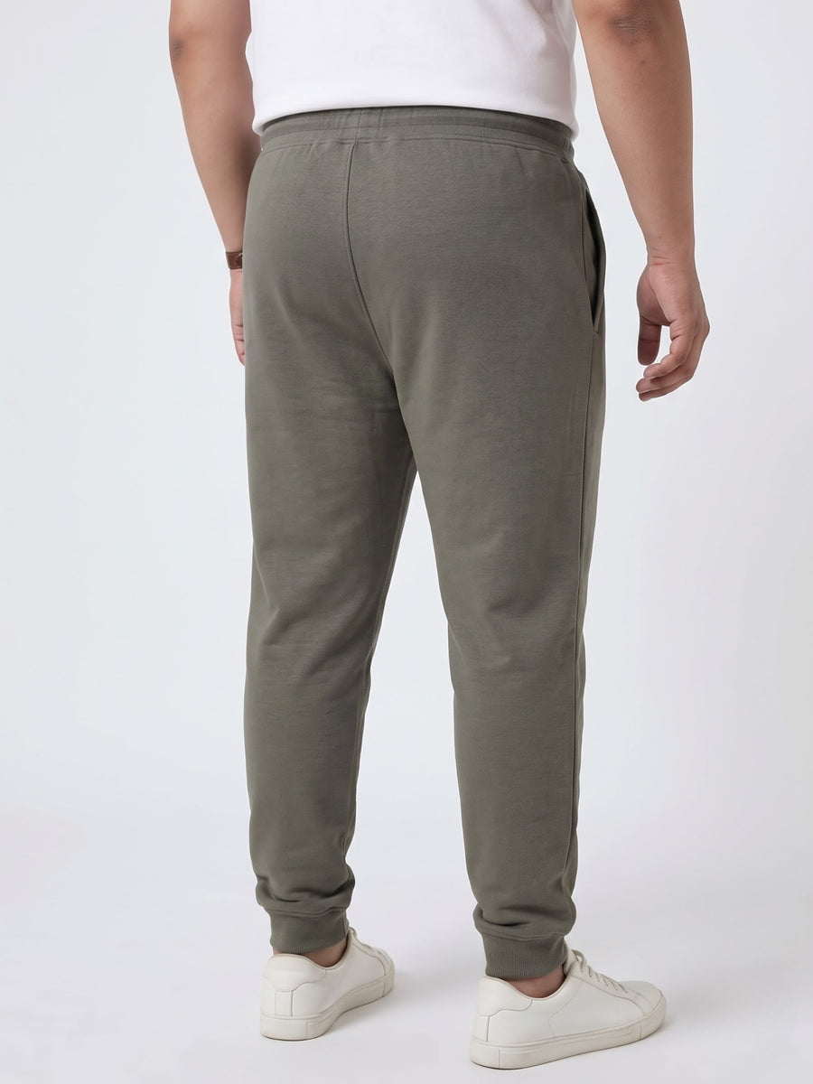 Plus Size French Terry Mid-Rise Joggers with Zip Pocket