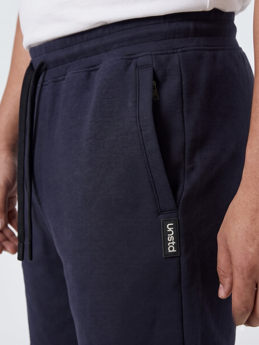 Plus Size French Terry Mid-Rise Shorts with Zip Pocket