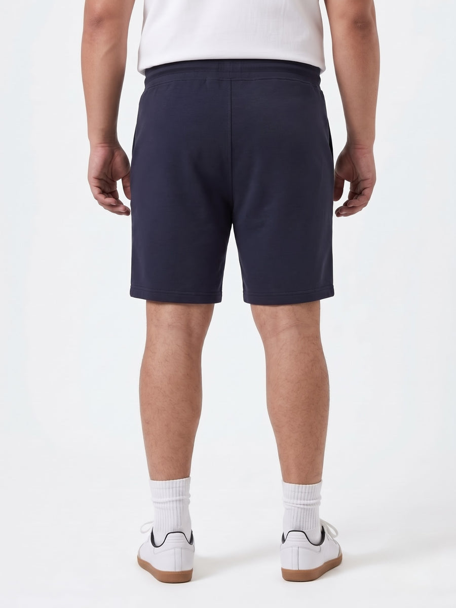 Plus Size French Terry Mid-Rise Shorts with Zip Pocket