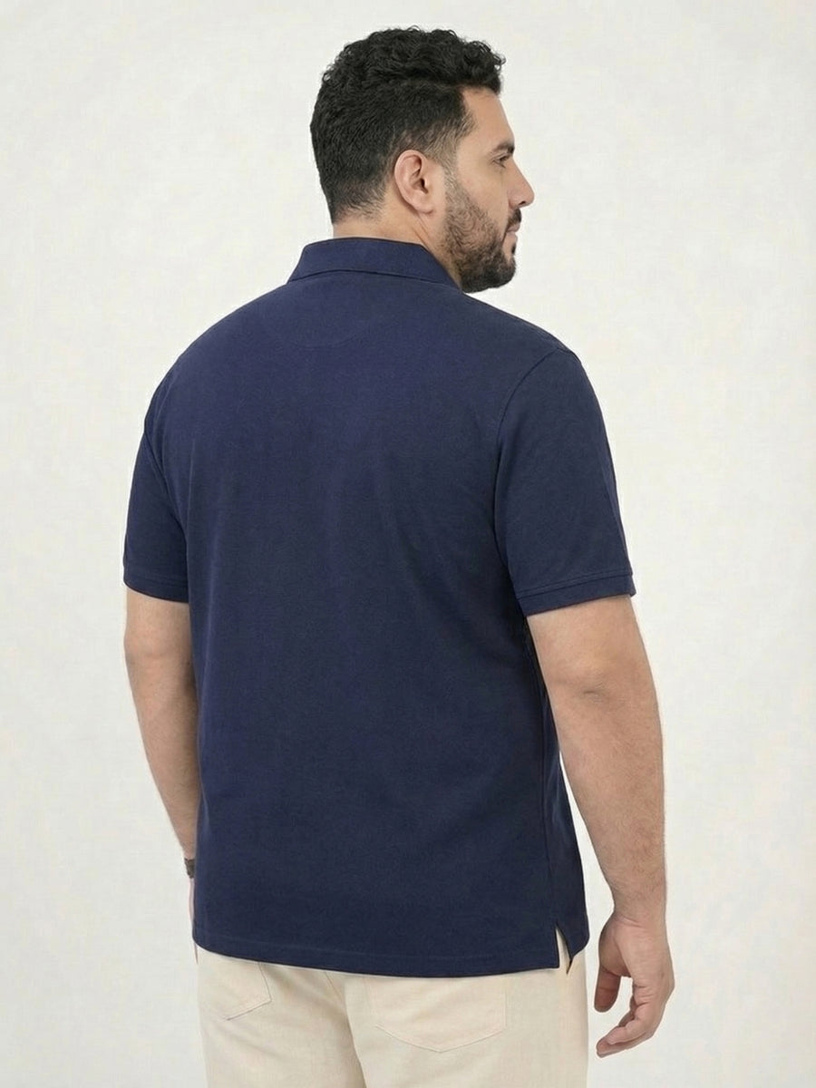 Premium Solid Cotton Plus Size Men Polo T-shirt