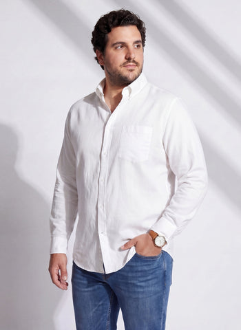 Oxford Cotton Solid Plus Size Shirt