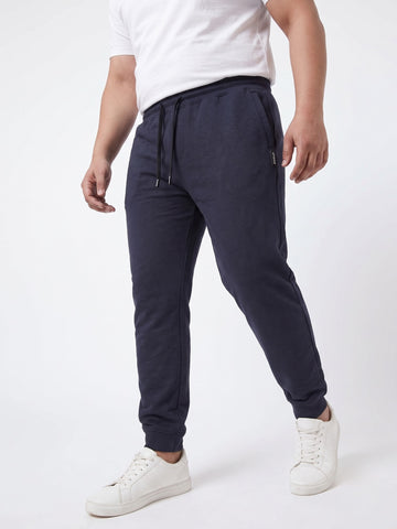 Plus Size French Terry Mid-Rise Joggers with Zip Pocket