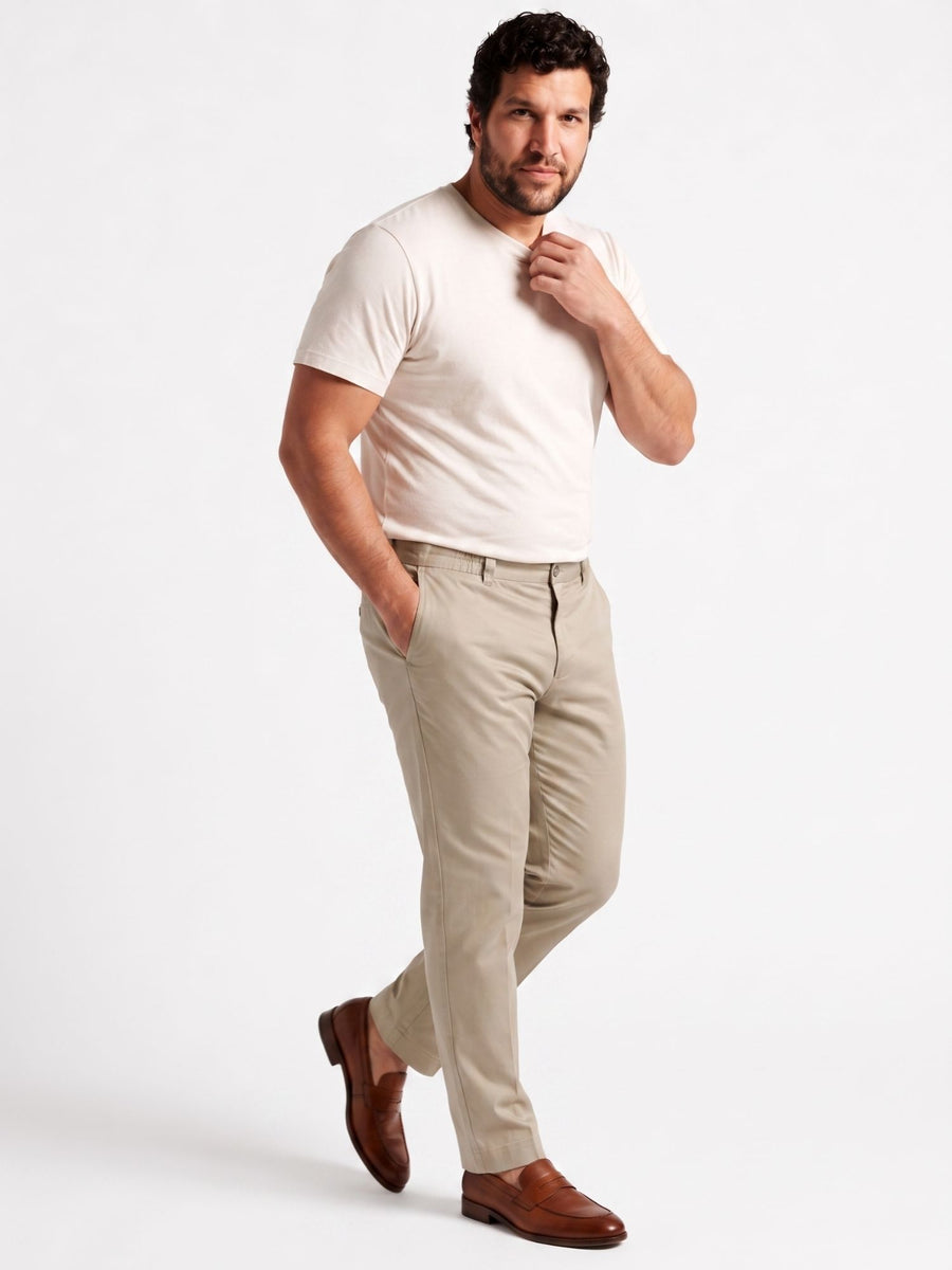 Satin Cotton Plus Size Chinos