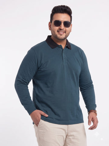 Full Sleeve Plus Size Polo Sweatshirt