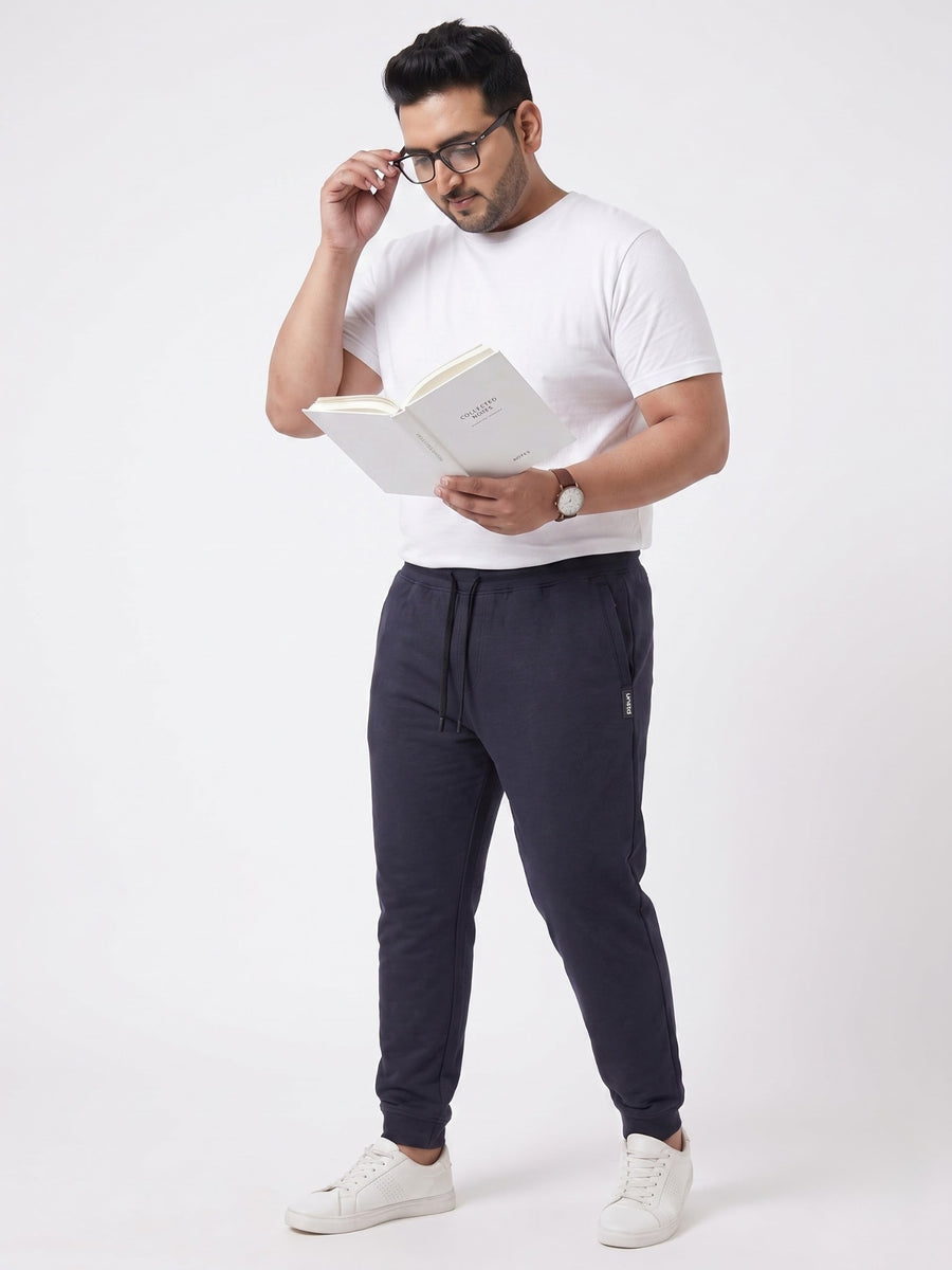 Plus Size French Terry Mid-Rise Joggers with Zip Pocket