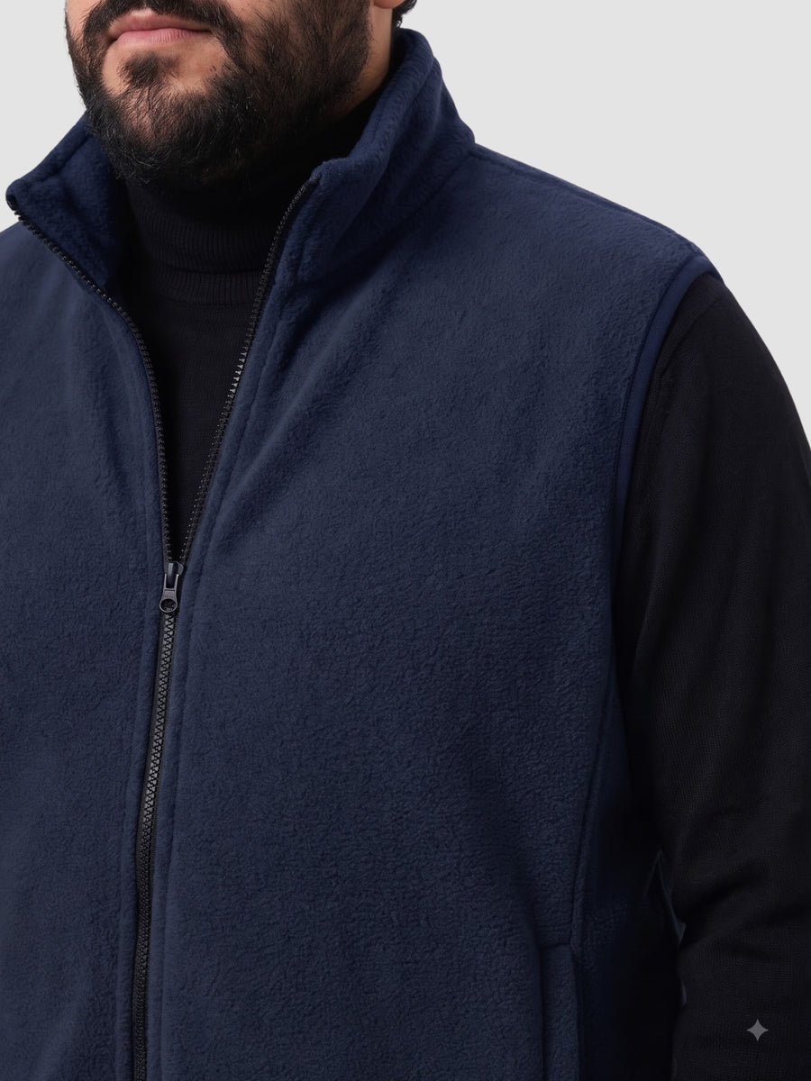 Fleece Half  Heavy Weight Plus size Zipper Jacket
