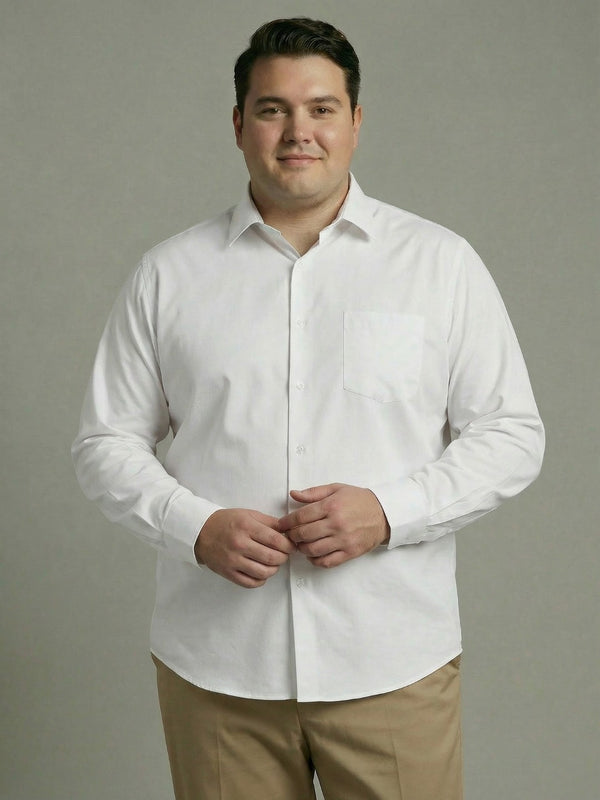 Premium Poplin Solid Shirt in White