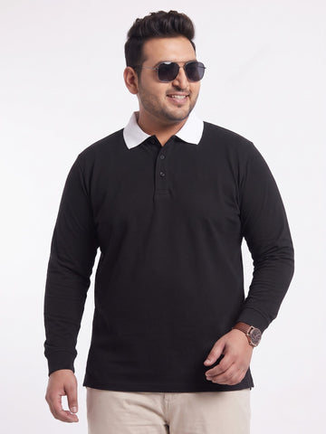 Full Sleeve Plus Size Polo Sweatshirt