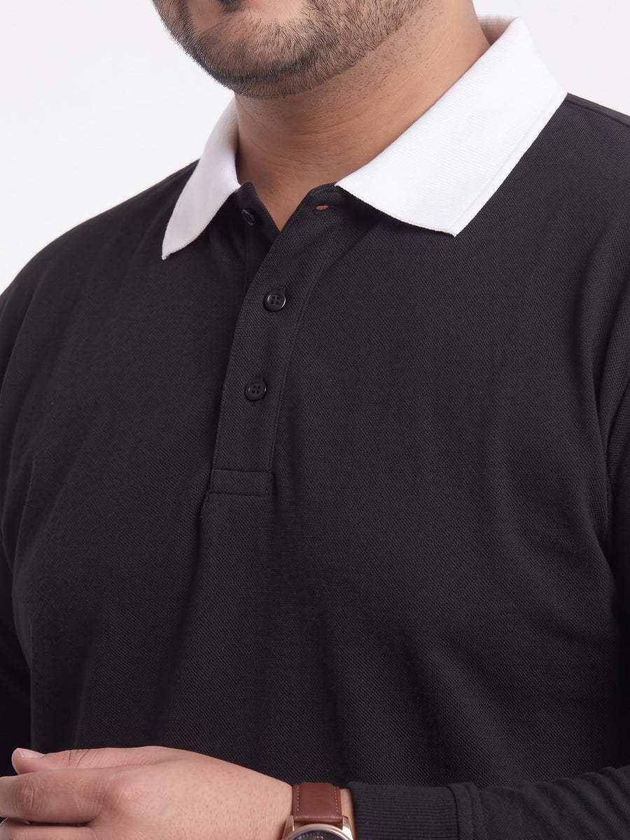 Full Sleeve Plus Size Polo Sweatshirt
