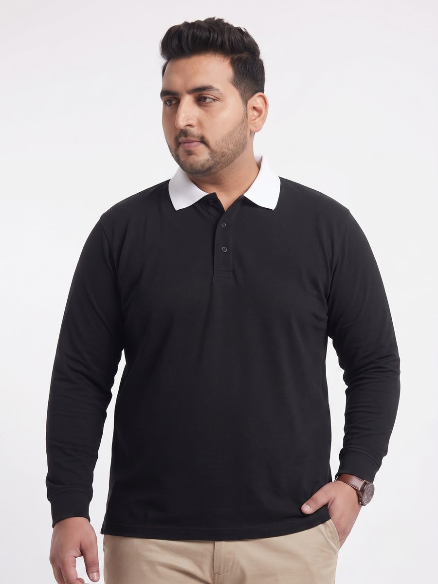 Full Sleeve Plus Size Polo Sweatshirt