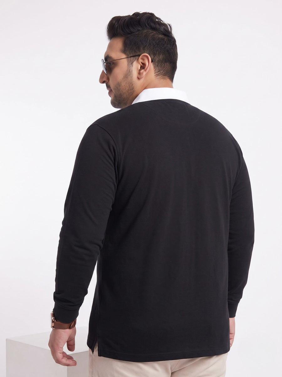 Full Sleeve Plus Size Polo Sweatshirt