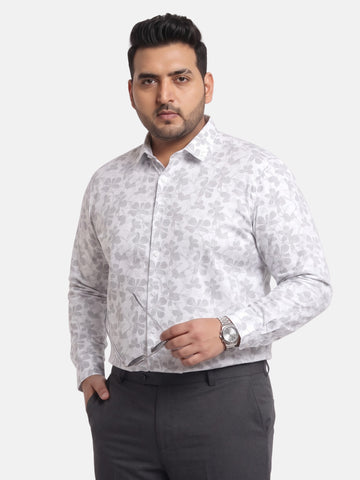 Satin Flower Print Plus Size Shirt
