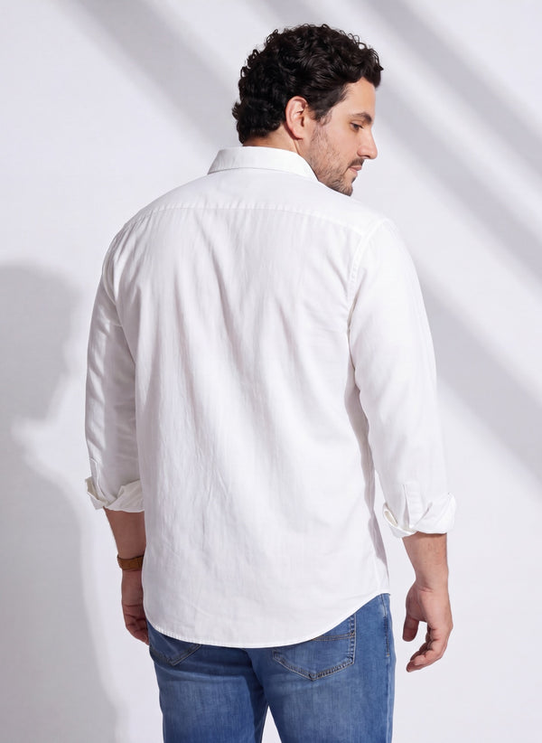 Oxford Cotton Solid Shirt in White