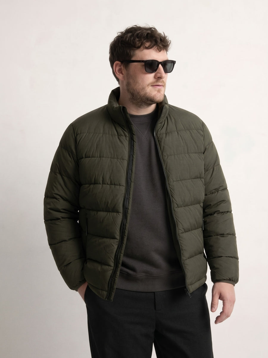 Quilted Water-Repellent Plus Size Puffer Jacket