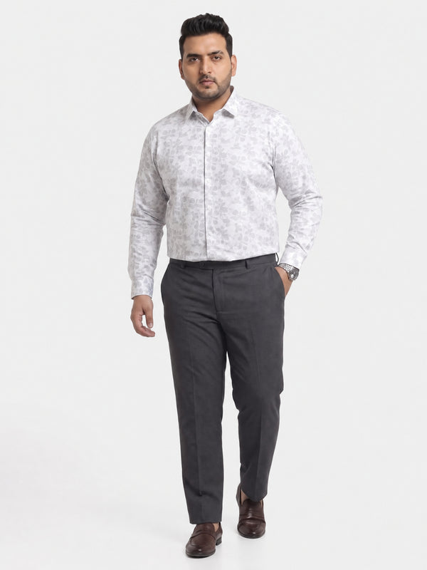 Satin Flower Print Shirt in White