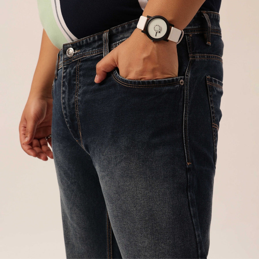 Plus Size Men Ink Blue Comfort Fit Jeans