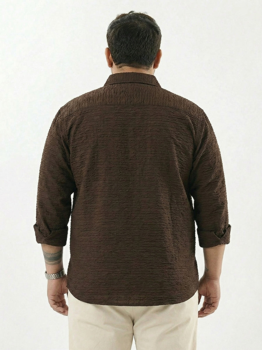 Textured Full Sleeve Plus size Men Shirt