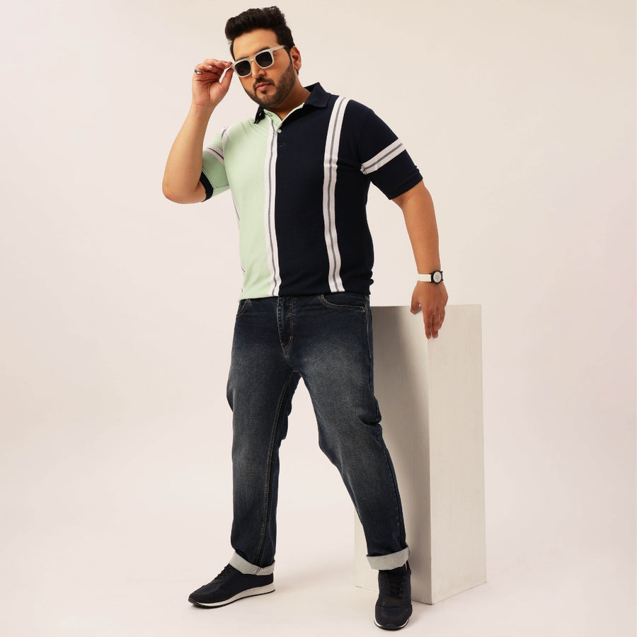 Plus Size Men Ink Blue Comfort Fit Jeans