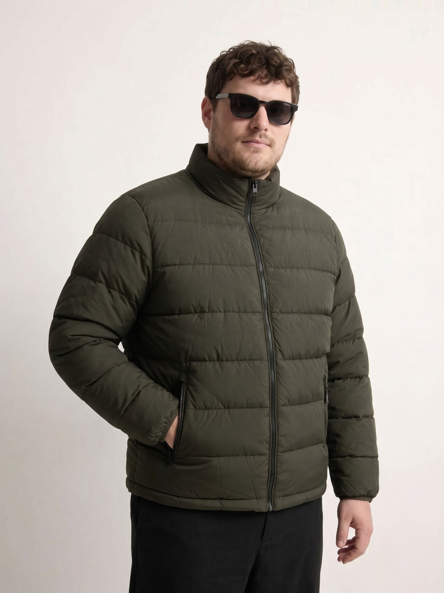 Quilted Water-Repellent Plus Size Puffer Jacket
