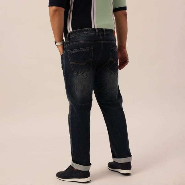 Men Ink Blue Comfort Fit Jeans in -