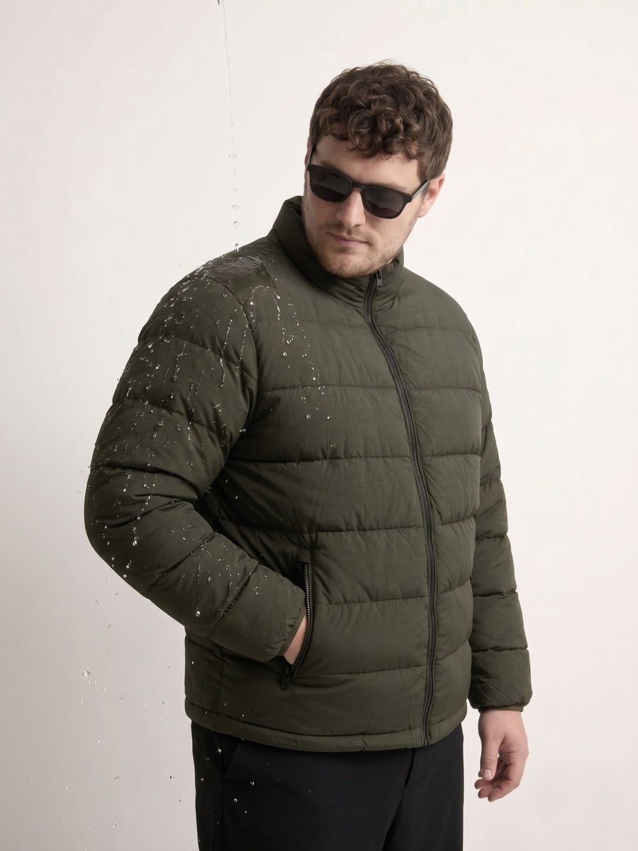 Quilted Water-Repellent Plus Size Puffer Jacket