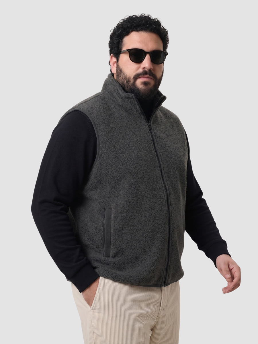Fleece Half  Heavy Weight Plus size Zipper Jacket