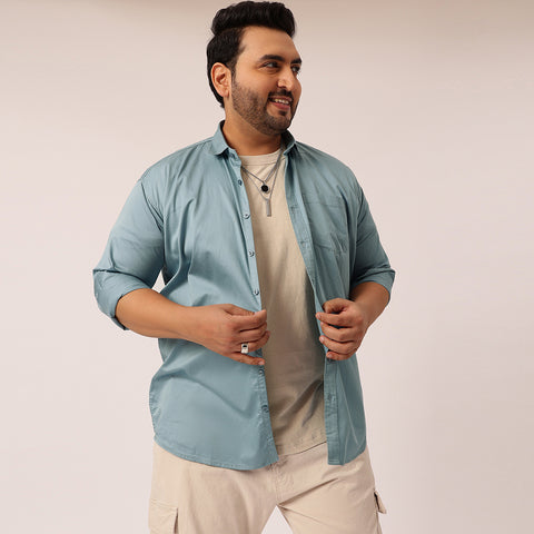 Bermuda Grey Satin Cotton Shirt