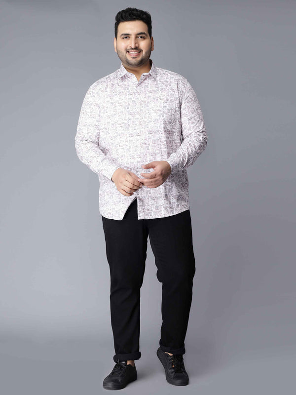 White Pink Printed Shirt in -