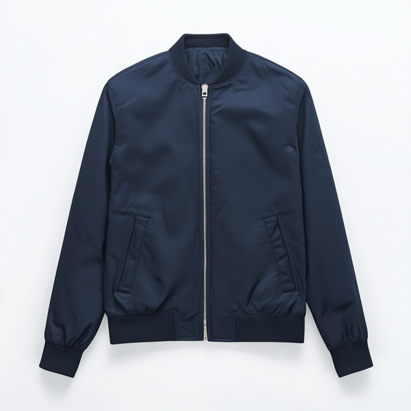 Classic Bomber Jacket in Navy Blue