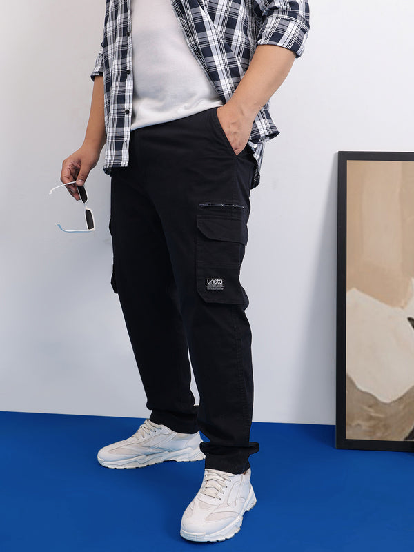 6 Pocket Zipper Cotton Stretch Plus Size Cargo