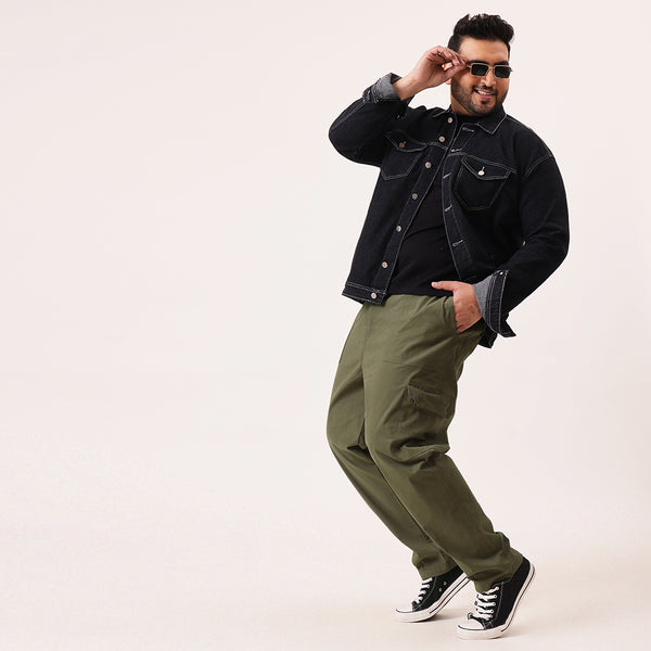 Ribstop Textured 6 Pocket Cargo in Olive Green