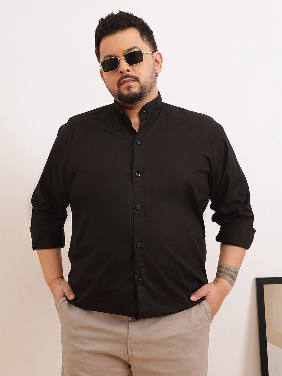 Madarian Collar Plus Size Shirt