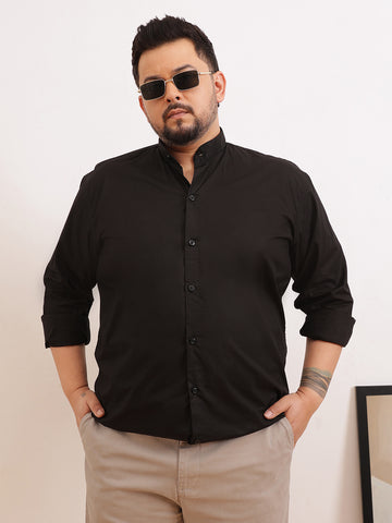Madarian Collar Plus Size Shirt