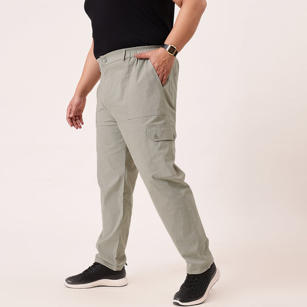 Ribstop Textured 6 Pocket Cargo in Light Grey