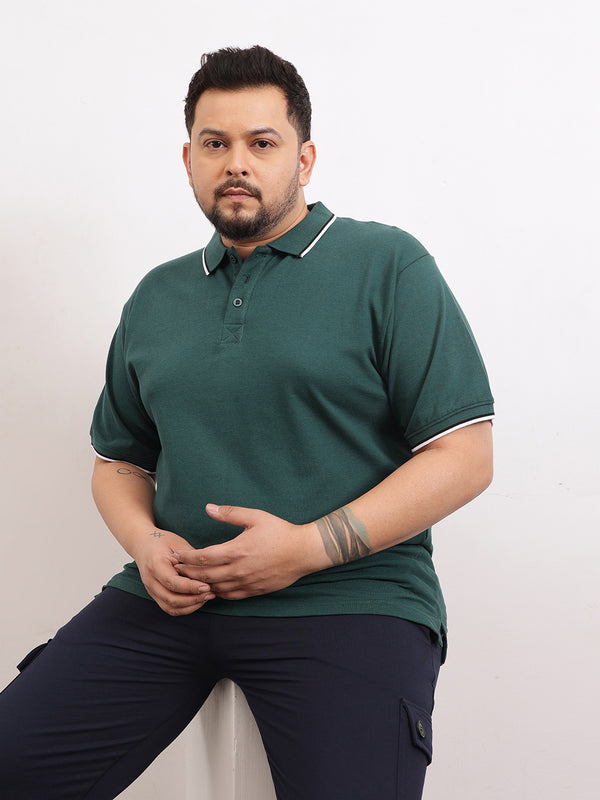 Cotton Tipping Plus size polo T-shirt