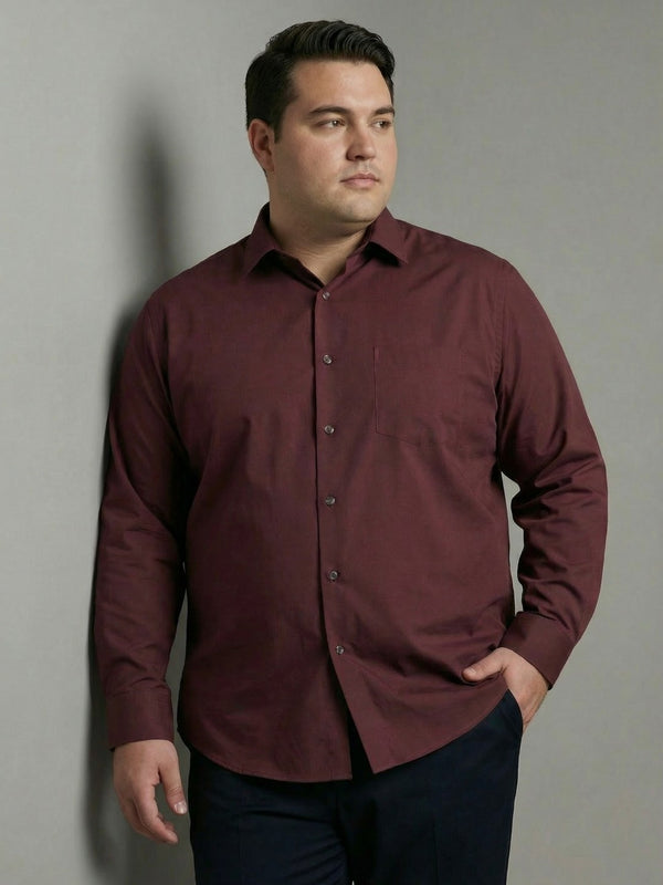 Premium Poplin Solid Shirt in Wine