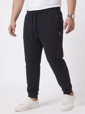 Plus Size French Terry Mid-Rise Joggers with Zip Pocket