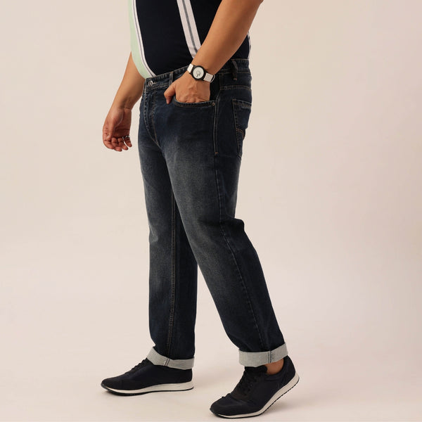 Men Ink Blue Comfort Fit Jeans in -