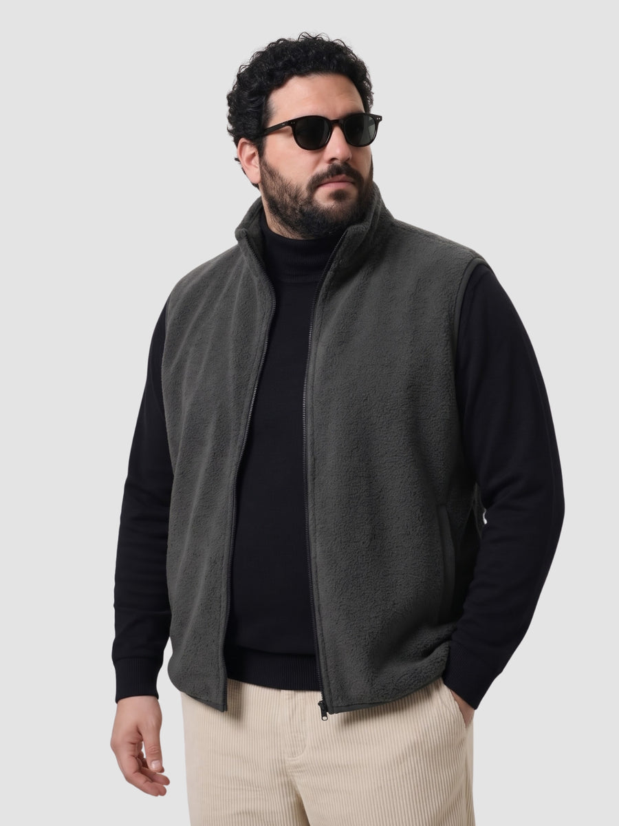 Fleece Half  Heavy Weight Plus size Zipper Jacket