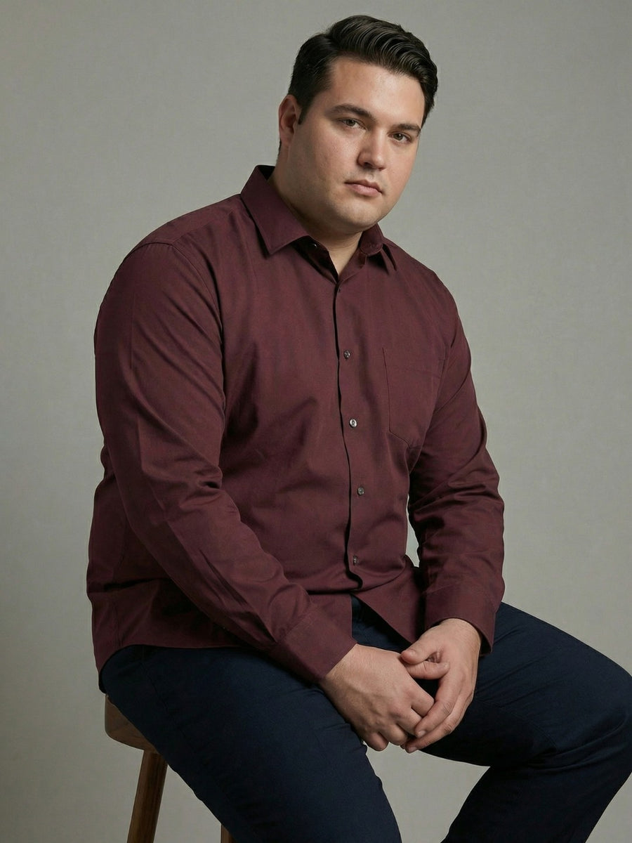Premium Poplin Solid Plus Size Shirt
