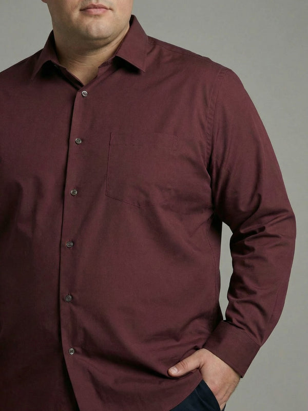 Premium Poplin Solid Shirt in Wine