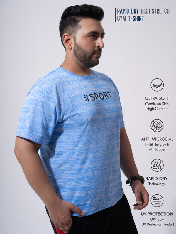 Rapid-Dry High Stretch Gym T-shirt in French Blue