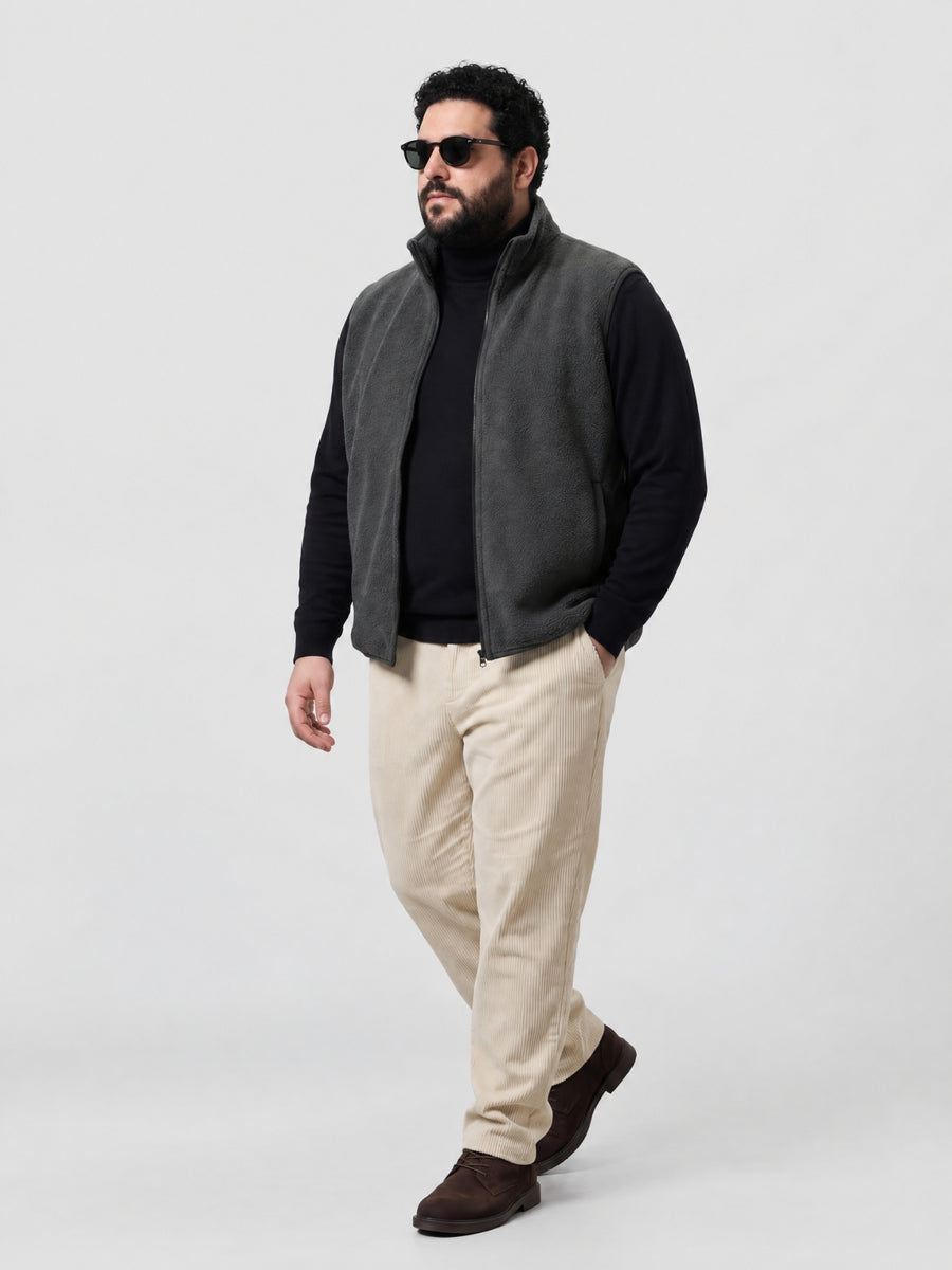 Fleece Half  Heavy Weight Plus size Zipper Jacket