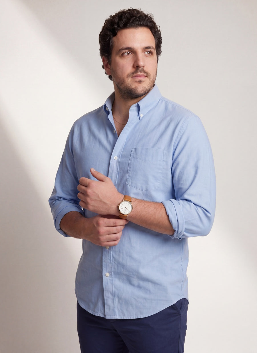 Oxford Cotton Solid Plus Size Shirt